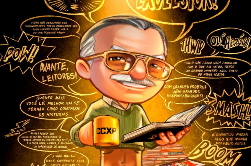  Stan Lee ilustra pôster oficial da CCXP, que acontece em dezembro em SP