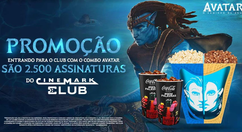  Cinemark presenteia clientes que comprarem combo de Avatar com 3 meses de Cinemark Club